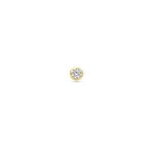9k flat back piercing zirkonia 3 mm 9K geel
