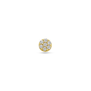 9k flat back piercing zirkonia 3,5 mm 9K geel