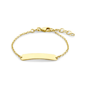 9k graveerarmband plaat 5,0 mm 11 + 2 cm 9K geel