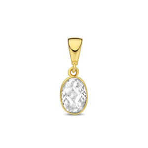 9k hanger zirkonia ovaal 7,5 mm 9K geel