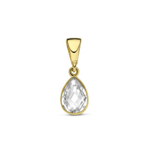 9k hanger zirkonia peer 7,5 mm 9K geel