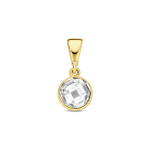 9k hanger zirkonia rond 6,5 mm 9K geel