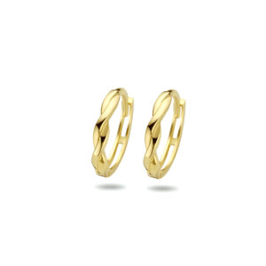 9k klapoorringen gedraaid 14,5 mm 9K geel