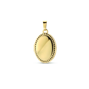 9k medaillon ovaal bolletjes 18,5 mm 9K geel