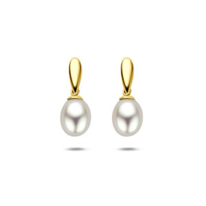 9k oorhangers parel 19 mm 9K geel