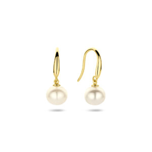 9k oorhangers parel franse haak 18 mm 9K geel