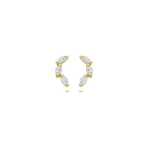 9k oorknoppen zirkonia 10 mm 9K geel