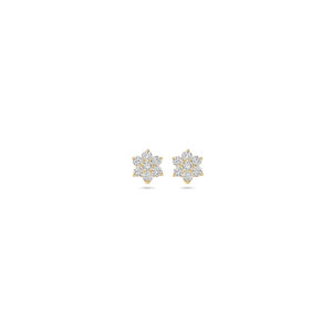 9k oorknoppen zirkonia 6 mm 9K geel