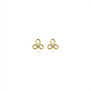 9k oorknoppen zirkonia 6 mm 9K geel