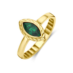 9k ring groen zirkonia 9K geel