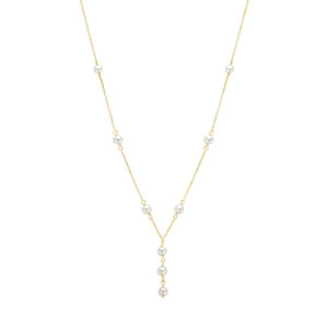 9k y-collier parels 41 - 43 - 45 cm 9K geel