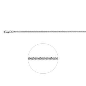 anker rond 2,3 mm 80 cm zilver gerhodineerd