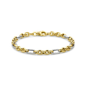 armband 5,1 mm 19 cm 14K bicolor goud geel/wit