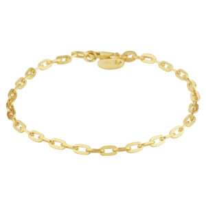 armband anker 3,0 mm 19 cm silgold (geel met zilverkern)