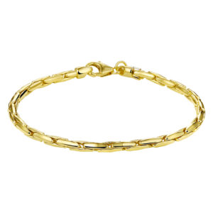 armband cardano 3,0 mm 19 cm silgold (geel met zilverkern)