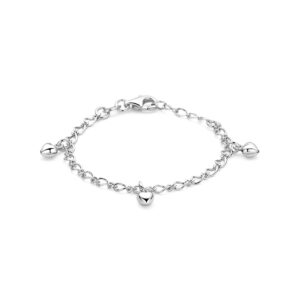 armband hartjes 11 + 2 cm zilver gerhodineerd