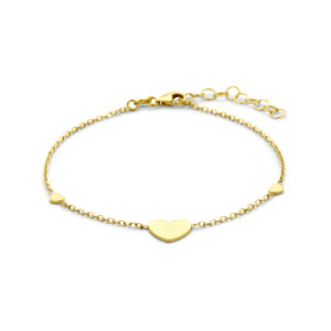 armband hartjes 16 + 3 cm 14K geelgoud