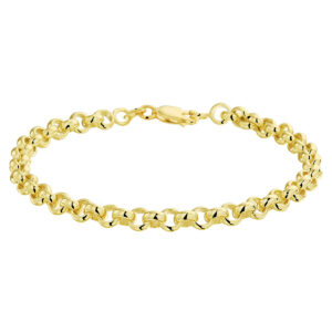 armband jasseron massief 5,0 mm silgold (geel met zilverkern)