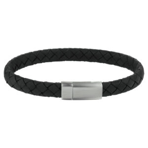 armband leer 8 mm 21 cm edelstaal