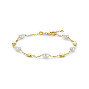 armband parels 17 - 19 cm 14K geelgoud