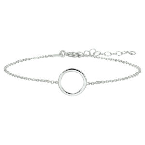 armband rondje 16 + 3 cm zilver gerhodineerd