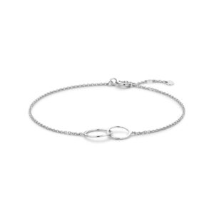 armband rondjes 16,5 - 17,5 - 18,5 cm zilver gerhodineerd