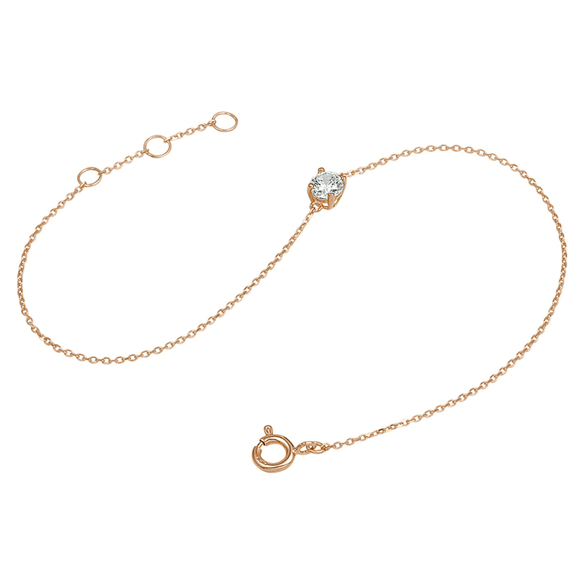 armband zirkonia 16,5 - 17,5 - 18,5 cm 14K roségoud - Afbeelding 3