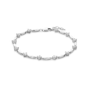 armband zirkonia 5,0 mm 18,5 cm zilver gerhodineerd