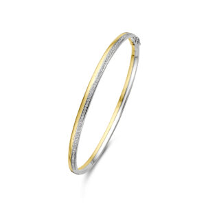 bangle scharnier diamant 0.36ct h si 3,6 x 60 mm 14K bicolor goud geel/wit