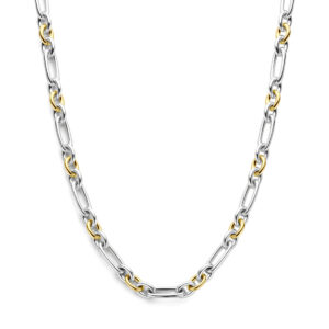 collier 7,5 mm 45 cm 14K goud en zilver