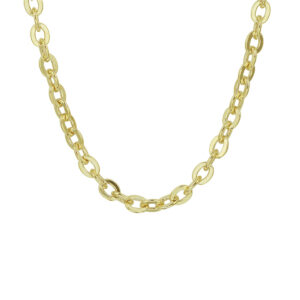 collier anker massief 5,0 mm silgold (geel met zilverkern)