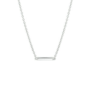 collier balkje 41 + 4 cm zilver gerhodineerd