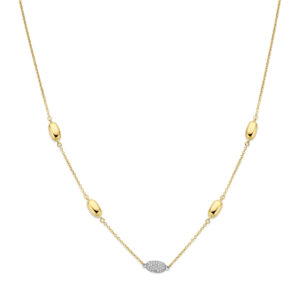collier diamant 0.80ct h si 40 cm 14K bicolor goud geel/wit