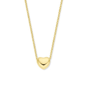 collier hart 1,5 mm 40 + 5 cm 3 micron zilver verguld (geel)