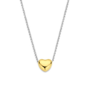collier hart 1,5 mm 40 + 5 cm 3 micron zilver verguld (geel/rhodium)