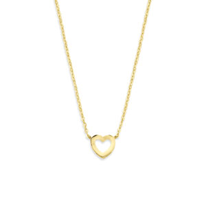 collier hartje 41 - 43 - 45 cm 14K geelgoud