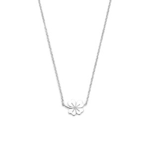 collier klavertje 40 - 42 - 44 cm zilver gerhodineerd