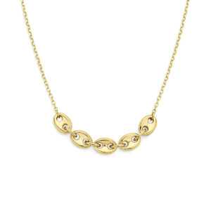 collier koffieboon 40 - 42 - 44 cm 14K geelgoud