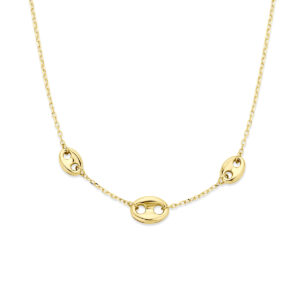 collier koffieboon 40 - 42 - 44 cm 14K geelgoud