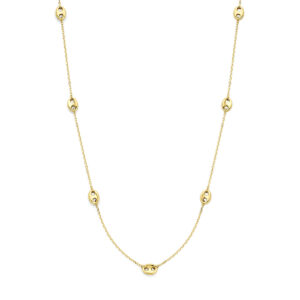 collier koffieboon 40 - 42 - 44 cm 14K geelgoud