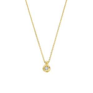 collier lab grown diamant 0.05ct g vs 40 - 42 - 44 cm 14K geelgoud