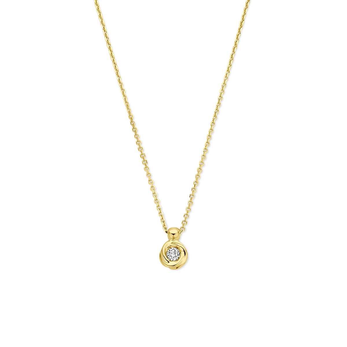 collier lab grown diamant 0.05ct g vs 40 - 42 - 44 cm 14K geelgoud