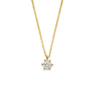 collier lab grown diamant 0.15ct g vs 40 - 42 - 44 cm 14K geelgoud