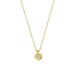collier lab grown diamant 0.1ct g vs 40 - 42 - 44 cm 14K geelgoud