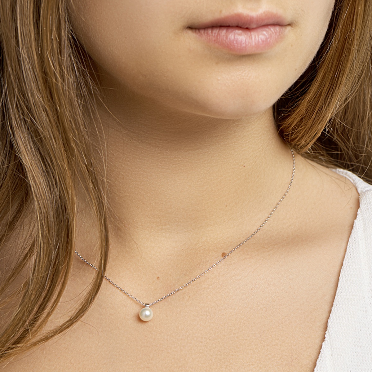 collier parel 40 + 4 cm zilver gerhodineerd - Afbeelding 2
