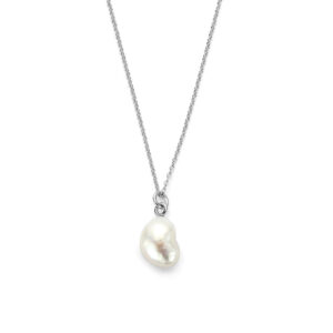 collier parel 41 - 43 - 45 cm zilver gerhodineerd