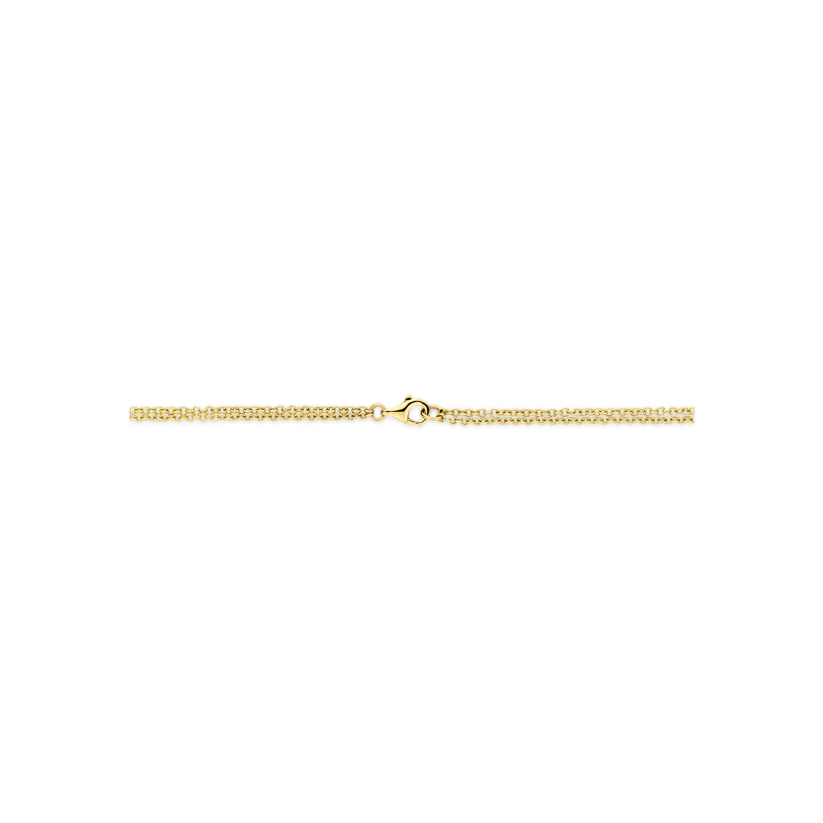 collier rechthoekjes diamant 0.59ct h si 42 cm 14K bicolor goud geel/wit - Afbeelding 3