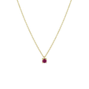 collier robijn 40 - 42 - 44 cm 14K geelgoud