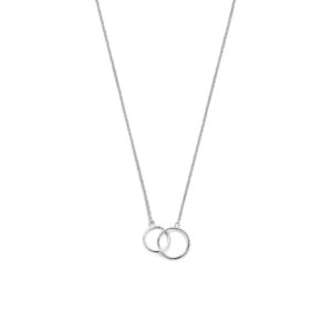 collier rondjes 40 - 42 - 44 cm zilver gerhodineerd