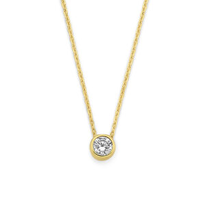 collier zirkonia 40 - 42 - 44 cm 14K geelgoud